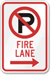 Fire Lane Parking Sign (right arrow symbol )