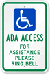 ADA Access For Assistance Please Ring Bell Sign