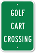 GOLF CART CROSSING Sign