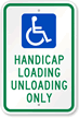 Handicap Loading Unloading Only with Handicap Symbol Sign