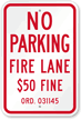 Missouri Fire Lane No Parking Sign