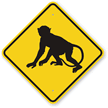 Monkey Crossing Sign