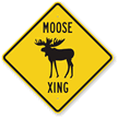 Moose Crossing Sign