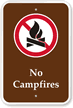 No Campfires Campground Park Sign (with Graphic)