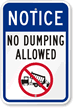 Notice : No Dumping (with Graphic) Sign