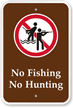 No Fishing Hunting Allowed Campground Sign