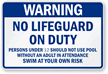 No Lifeguard on Duty Custom California Pool Sign