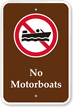 No Motorboats Campground Park Sign