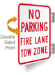 No Parking Fire Lane Tow Zone Sign