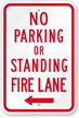 No Parking Fire Lane Sign