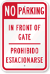 Bilingual No Parking Sign