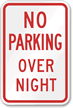 No Parking Overnight Sign