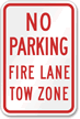 No Parking Fire Lane Tow Sign