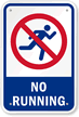 No Running Pool Safety Sign