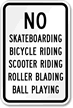 No Skateboarding Riding Blading Playing Sign