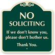 No Soliciting Don't Bother Us Sign