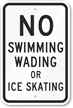 No Swimming Wading Sign