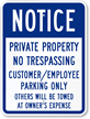 Notice Private Property No Trespassing Sign