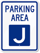 PARKING AREA J Sign