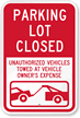 Parking Lot Closed Sign