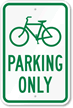 Parking Only Bicycle Graphic Sign