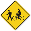 Pedestrian And Bike Crossing Sign