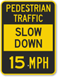 Pedestrian Traffic Slow Sign