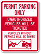 Permit Parking Only Sign