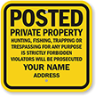 Private Property, Trespassing Strictly Forbidden Custom Sign