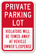 Parking Lot Sign