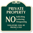 Private Property No Soliciting Loitering Trespassing Sign