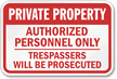 Private Property Trespassers Prosecuted Aluminum Sign