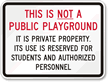 Public Playground Private Property Sign