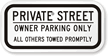 Owner Parking Only Private Street Sign