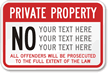 Private Property, All Offenders Prosecuted Sign