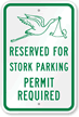 Reserved For Stork Parking Permit Required Sign