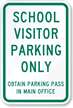 School Visitor Parking Only Sign