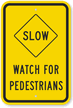 Slow Watch For Pedestrians Sign