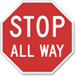 Stop All Way Reflective Aluminum STOP Sign