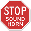 Stop Sound Horn Reflective Aluminum STOP Sign