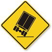 Truck Falling Sharp Right Turn Sign