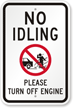 No Idling Please Turn Off Engine Sign