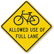 Allowed Use Of Full Lane (Bicycle Symbol) Sign