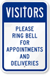 Visitors Please Ring Bell For Appointment Sign