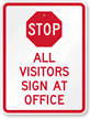 Visitors Sign At Office Sign