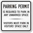 Parking Permit Required Visitors Park Visitors' Space Sign