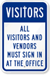 Visitors & Vendors Sign In Sign