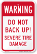 Warning Do Not Back Up Sign