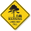 Warning Limbs May Fall Sign