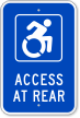 Access At Rear Sign (with Graphic)